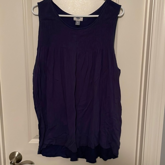 Navy rouched tank top - Picture 1 of 4